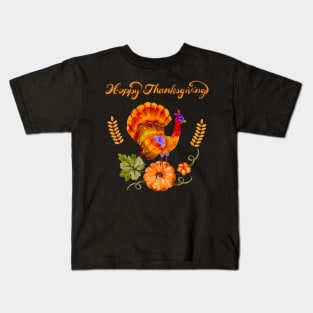 Happy Thanksgiving day retro style design Kids T-Shirt